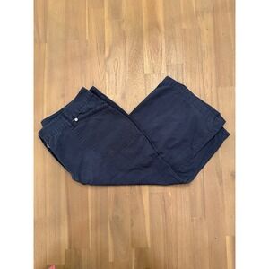 JONES NEW YORK SPORT Navy Blue Cropped Pants Size 10 Cotton Blend Casual